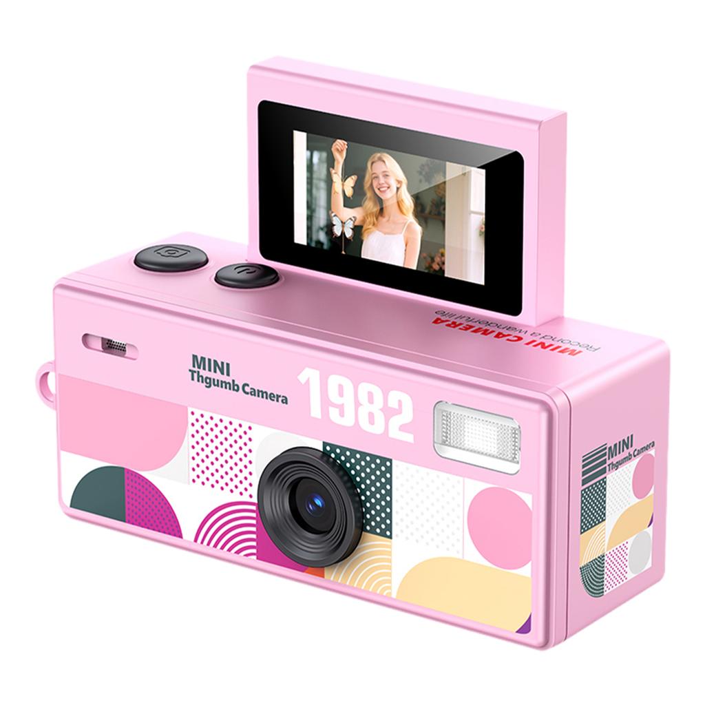 1080P Mini Digital Camera 180° Flip Screen Selfile Keychain Camera Retro CCD Small Camcorder Video Recorder Support Memory Card