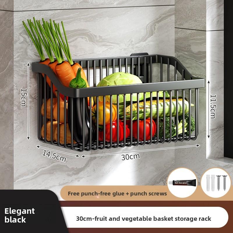 Kitchen Wall Mount Spice Storage Rack With Carbon Steel Material For Fresh Vegetables