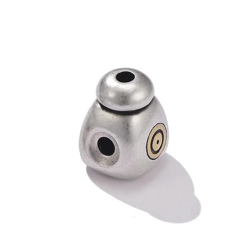 Retro Frosted Heart Bracelet with Tibetan Buddha, Copper Waterdrop, and Spacer Beads