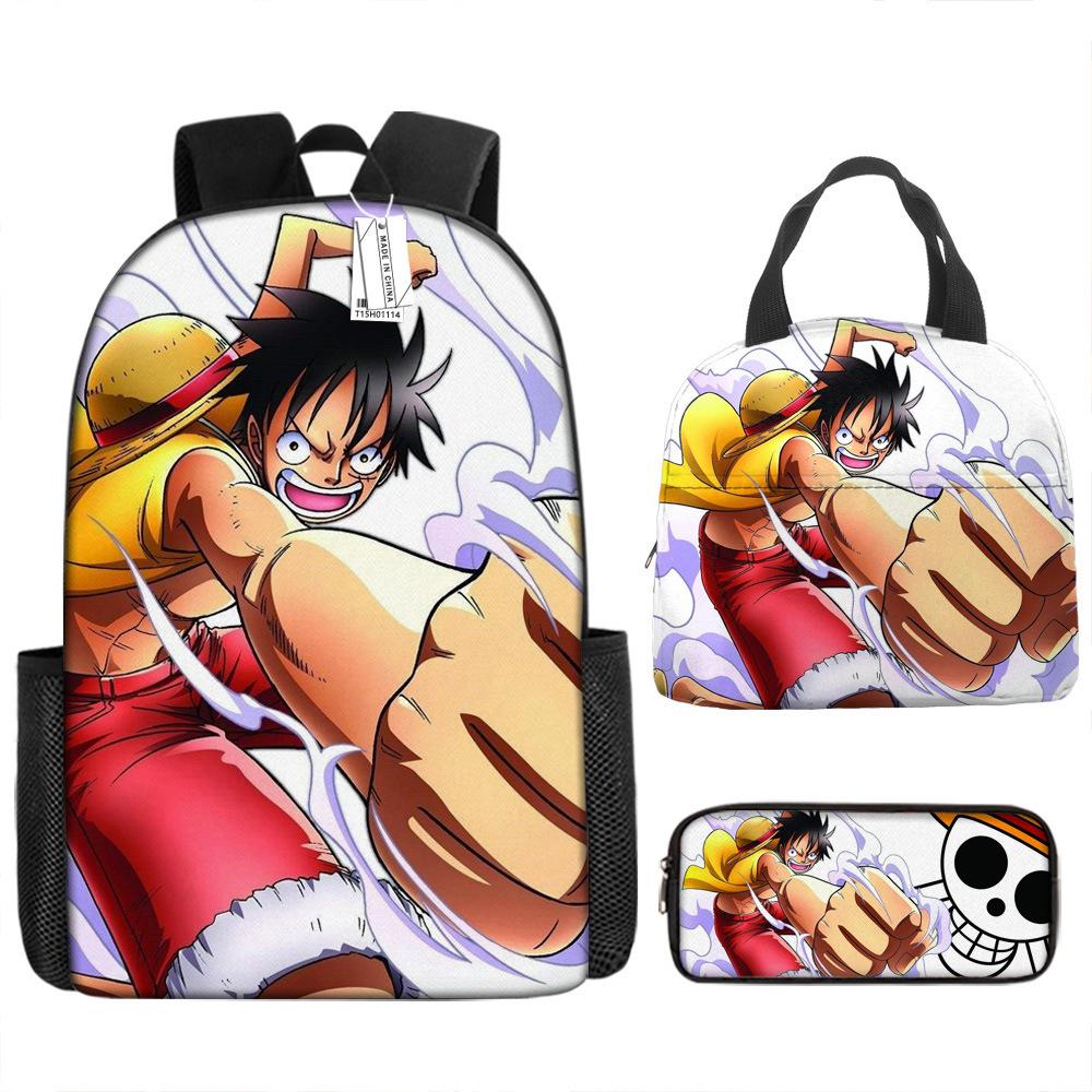 

ONE PIECE Luffy one piece schoolbag campus primary school students Nautical King backpack lightweight large capacity computer bag pencil case