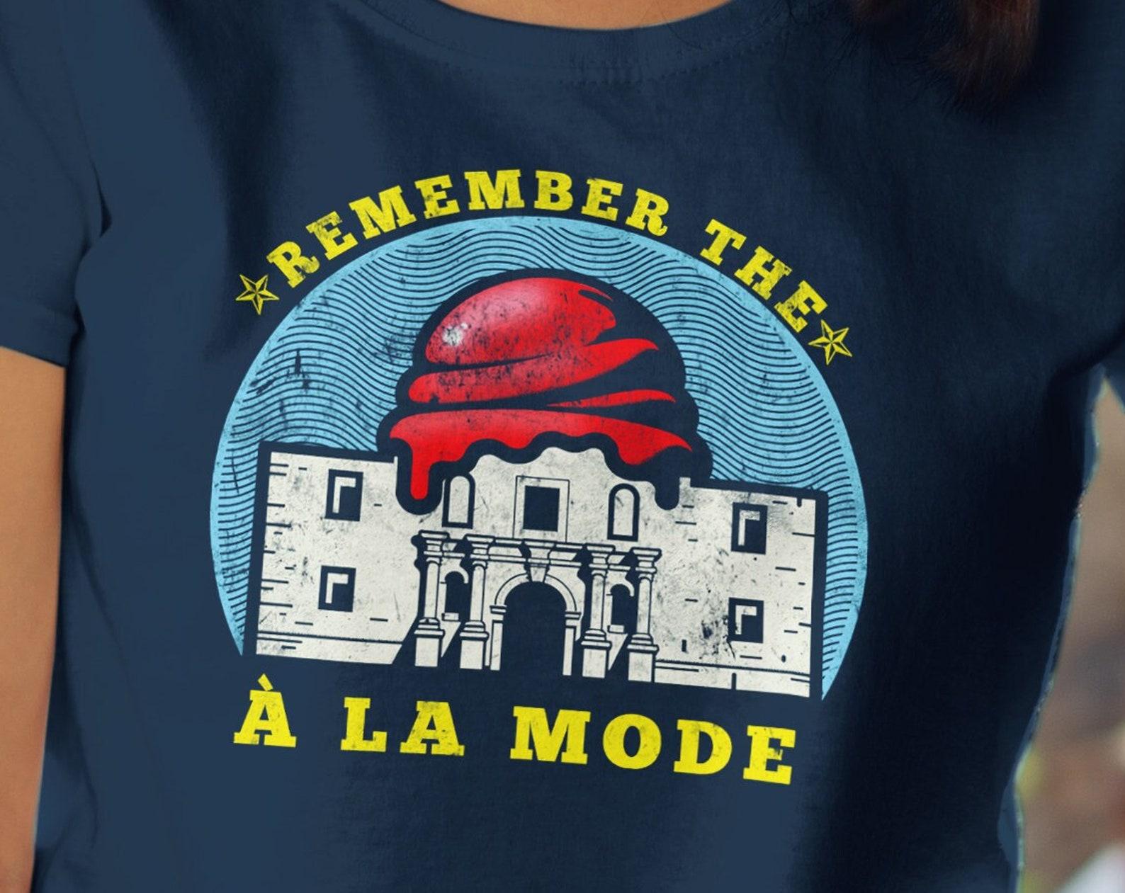 Remember The Alamo Pun T-Shirt - Ice Cream A La Mode Design 4XL