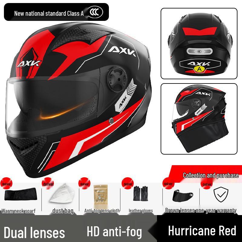 Certified Electric Motorcycle Helmet - Unisex Full Face, All-Season, Winter Warm, Safety Helmet