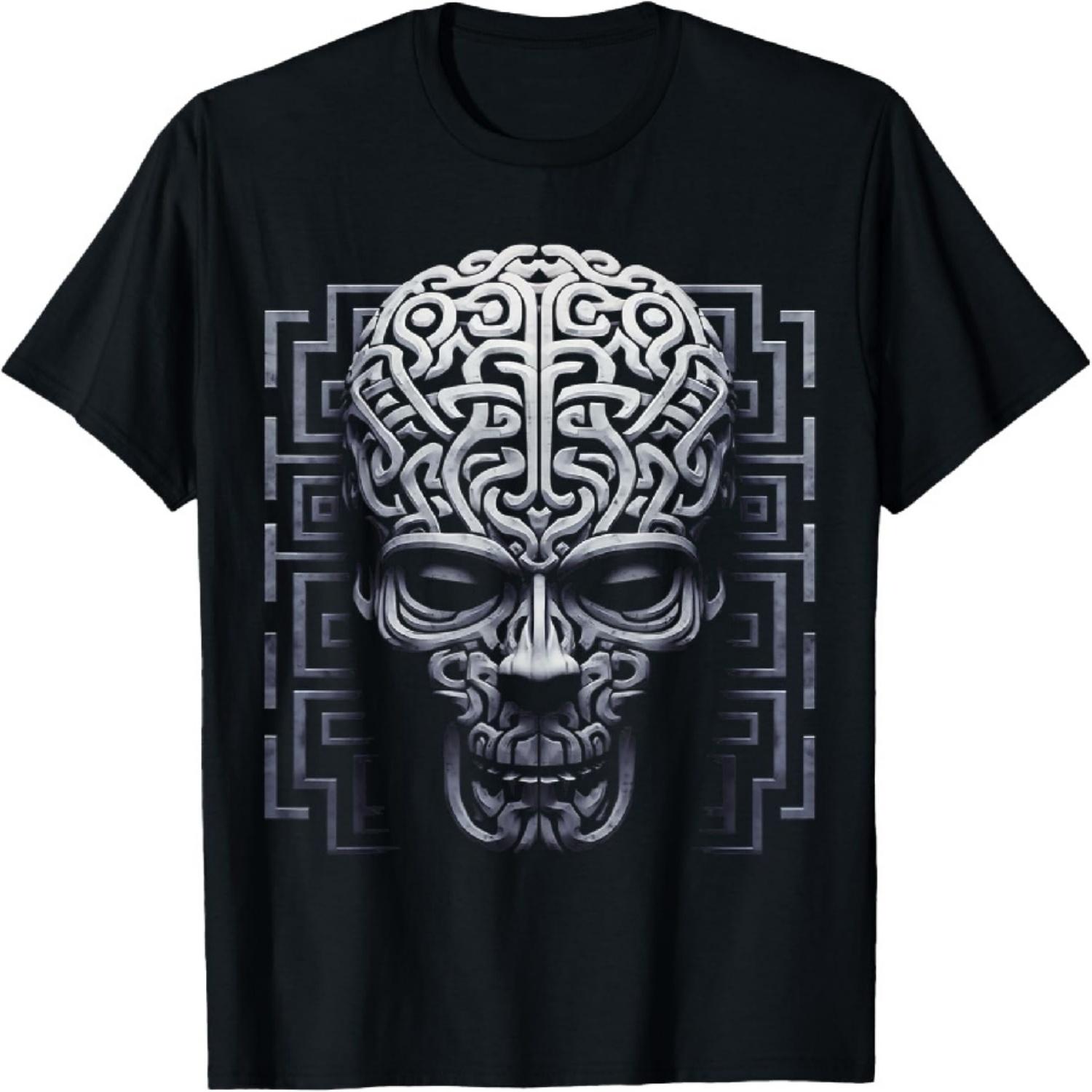 

Skull Art Mandala Face Graphic Motif Skull T-Shirt XXXXXL чёрный