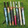 Long Kamado Tanjirou Katana Umbrella Handle UV Blocking Black Parasol Anime Demon Slayer Japanese Katana Sword Umbrella Raincoa
