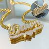 Collana Personalizzata Doppia Opaca Collana Personalizzata Bling Gioielli in Acciaio Inossidabile Dorato per Fidanzata Regalo per la Madre