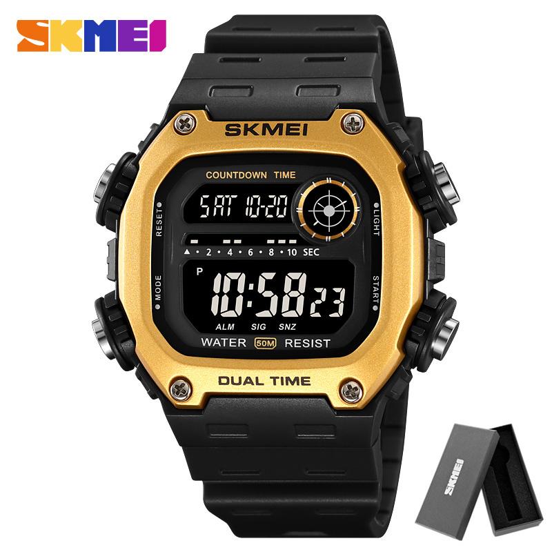 SKMEI 2126 Alarm montre homme Back Light Dightal Countdown Sport Watches Mens Fashion 5Bar Waterproof Stopwatch Wristwatch