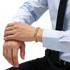 A Single Piece of Trendy Hip-Hop Style Beveled Cuban Golden Bracelet for Men, Serving As a Stylish And Cool Accessory.