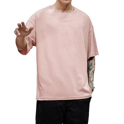 New Summer Men's T Shirt Fashion Solid T Shirt Mens Oversized Hip Hop Short Sleeve Casual Cotton Mens Streetwear Top Tees