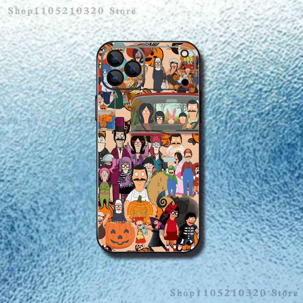 Cartoon B-Bobs Burgers Phone Case For iPhone 17,16,15,14,13,12,11,Pro Max,XSX,,XR,SE,Mini,8,7,Soft Silicone Black Cover