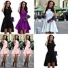 Fashion Women Sleeveless Asymmetric Hem Casual Sundress In Elegant Pure Color