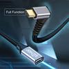 Cablecc 10Gbps 100W Male To Female USB Type C Angled Extension Data Cable with Sleeves for 2M 3.1 USB-C Up/Down Laptops,