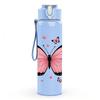 1PC Pink Butterfly Floral Art 750ml Color Plastic Sports Water Bottle Leakproof Flip Straw Lid Suitable for Sports Office Home Use