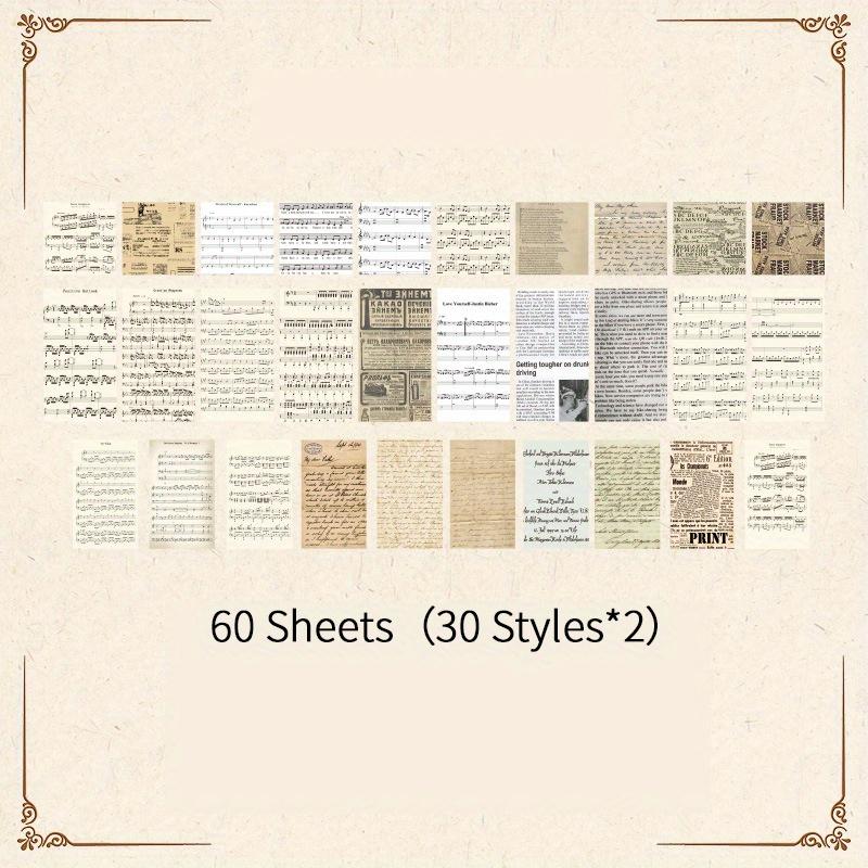 60pcs Vintage Garden theme Hand Account Decorative paper DIY Creative Retro Material Paper Scrapbooking Material Art Supplies