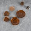 Round Wooden Small Tray Vinegar Seasoning Plate Dipping Sauce Bowl Bone Spitting Dish Dried Fruit Snack Tray Kitchen Accessories