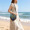 Peacock Print Round Shoulder Bag Casual Messenger Bag for Woman Best Gifts 2D Flat Casual Daily Crossbody Bag
