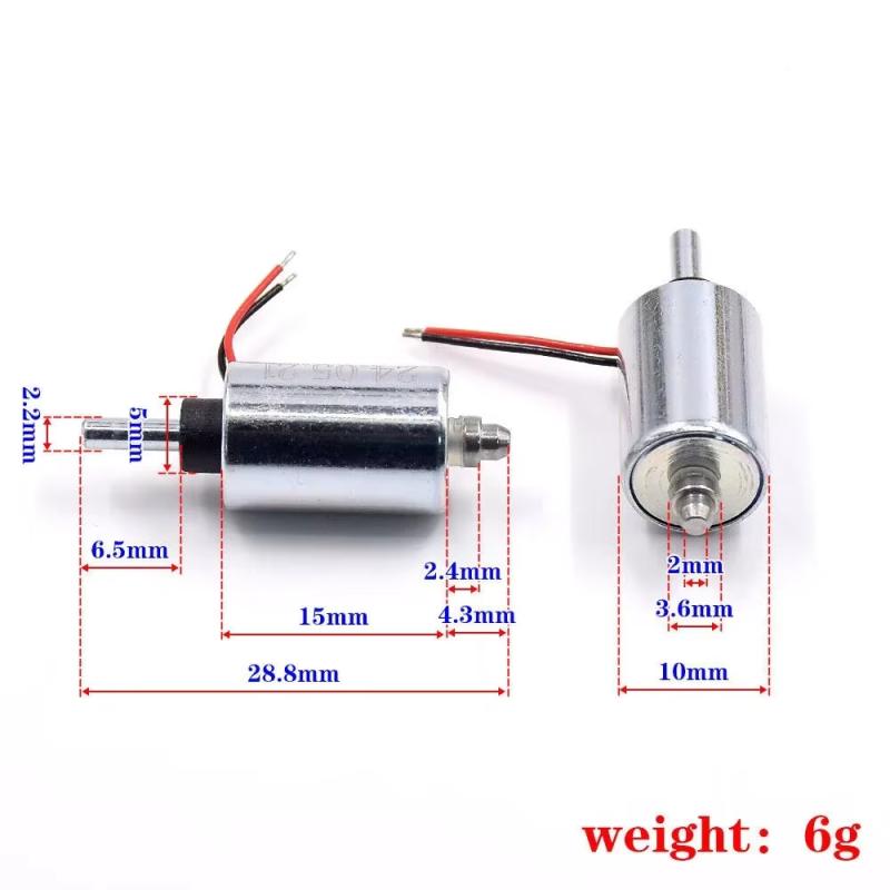 1 stk DIY Fingeravtrykkslås DC 7.4V 9V 12V Mini Rund 10mm Sylinder Suge Skyv-Trekk Type Lineær Solenoid Elektromagnet