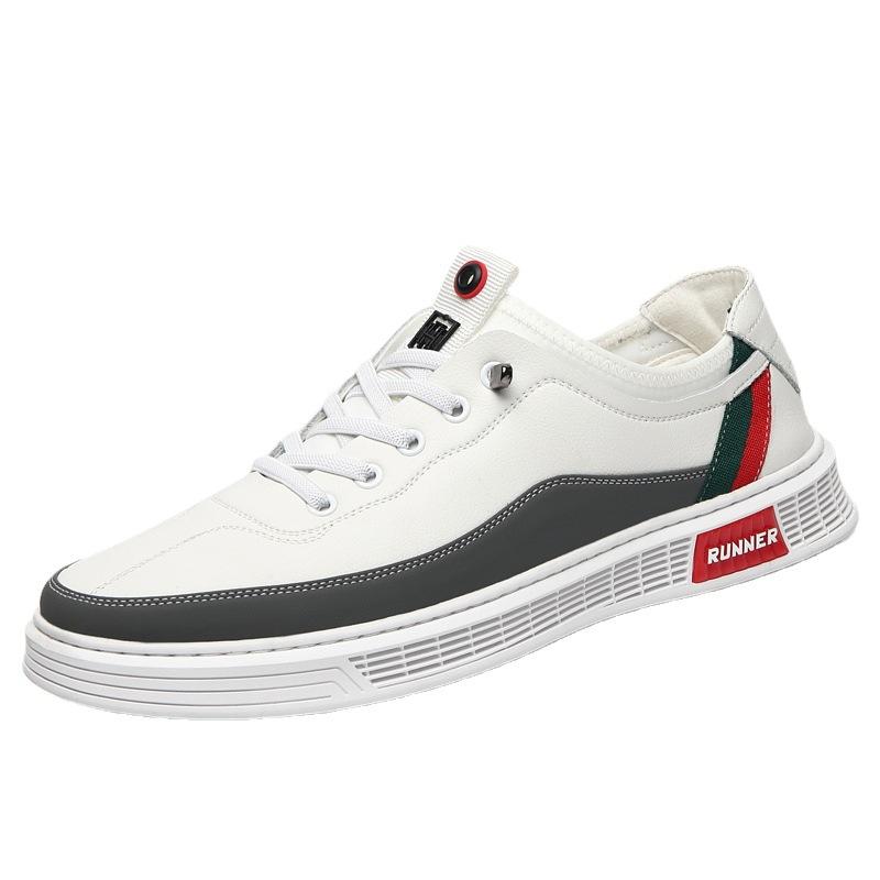 Herrskor Nya Andningsbara Ungdomsskor Casual Skor Koreansk Stil Trendiga Låga Vita Skor