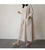 Women's Korean Style Cotton Linen Mid-Length Dress with Pockets - Plus Size, Loose Fit, Casual Fashion