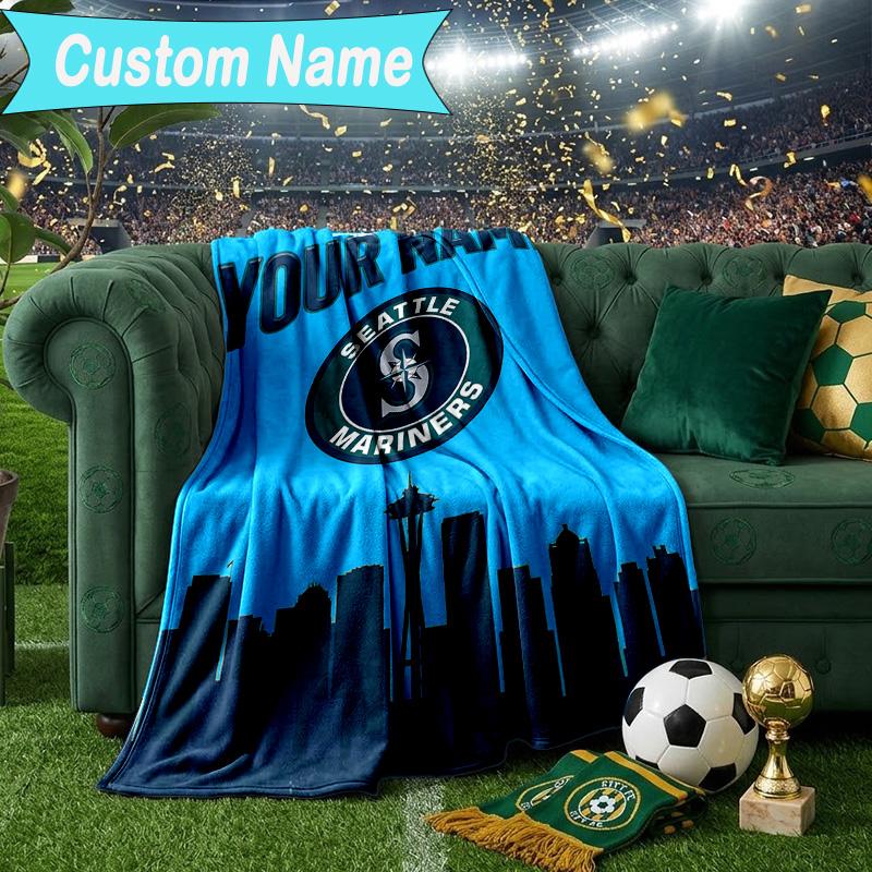 Custom Name Blanket Seattle Logo Blanket Bedding Blanket for Travel, Camping, Living Rooms, Offices, Sofas, Fan Christmas gift