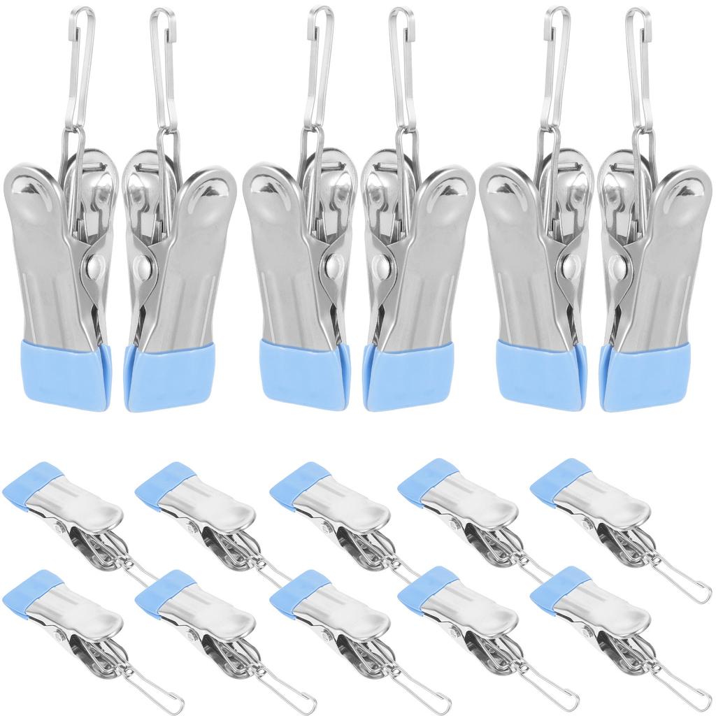 20Pcs Stainless Steel Clothespins Clips Strong Windproof Non Slip Clothes Pegs for Laundry Clothesline Quilt Blanket Socks