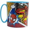 Tutekopp - Krus - Læreglass Tataway Barnekrus Marvel Spiderman 350 ml i plast Blå Mikrobølgeovnsvennlig