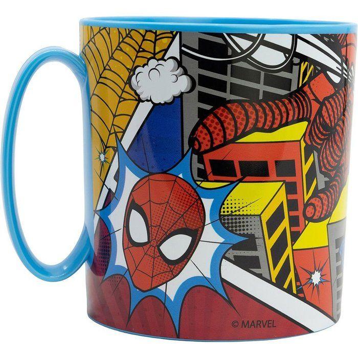 Tasse A Bec - Gobelet - Verre D'apprentissage Tataway Mug Enfant Marvel Spiderman 350 Ml en Plastique Bleu Compatible Micro-ondes