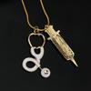 Rose  Medical Stethoscope Heart Pendant Necklace Medical Necklace Medical Student Doctors Nurse Gi