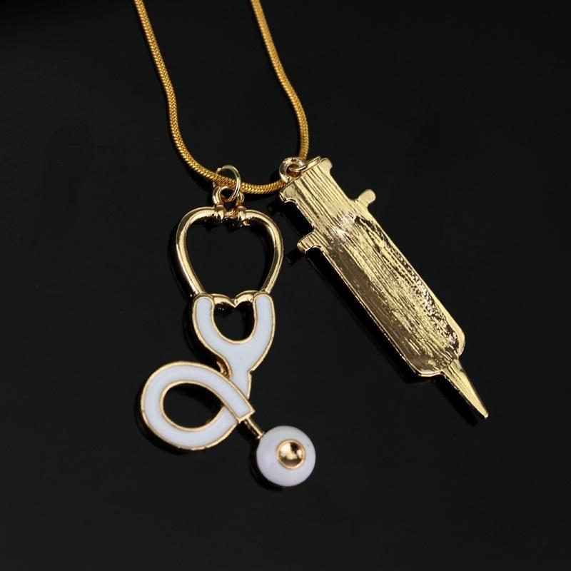 Rose Medical Stethoscope Heart Pendant Necklace Medical Necklace Medical Student Doctors Nurse Gi