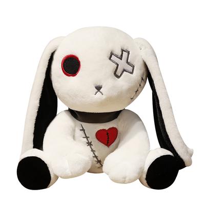 New Dark Series Rabbit Plush Toy Stuffed  Zombie Bunny Doll Gothic Rock Style Halloween Decor Creative Gift for Kids Friends