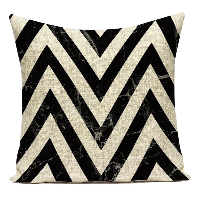 Polyester Black White Animals Horse Deer Bear Geometric Pillow Cover Decorative Sofa Home Cushion Cover For Living Room