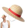 Memfish Straw Hat Anime Costume Caps Madelin Shank Hats Yellow Cosplay Strawhats with String Summer Beach Hats