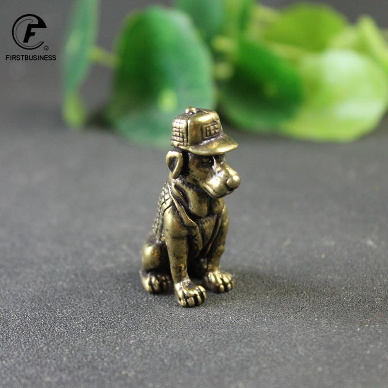 Solid Brass Lucky Dog Desk Ornaments Vintage Copper Animal Miniatures Figurines Decorations Gifts Home Decors Crafts Accessories