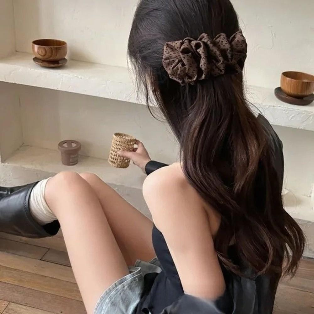 Seersucker Bow Hair Clip Polka Dot Bear Bowknot Ponytail Clip Elegant Hair Claw