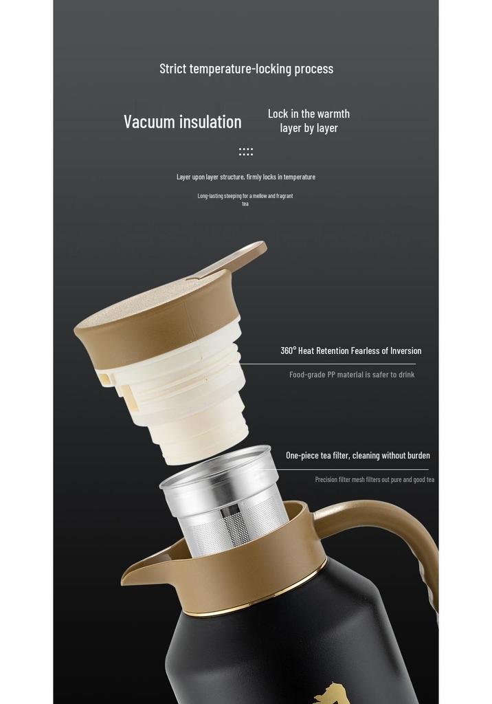 316 Stainless Steel White Teapot Thermos: Durable Tea & Water Separator with Long-lasting Inner Liner