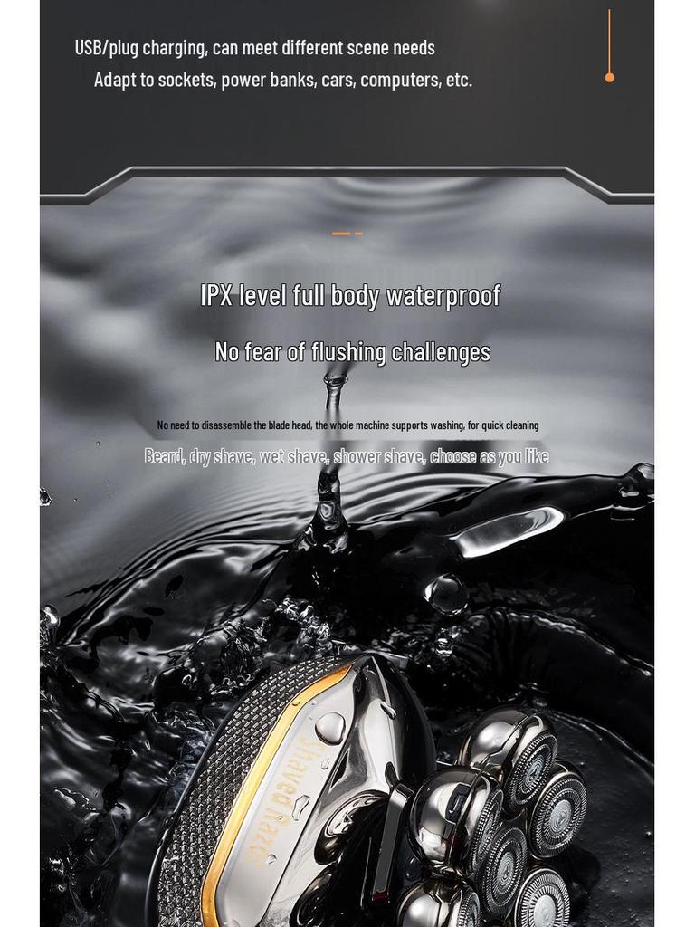 New Intelligent Seven-Blade Electric Hair Clipper & Washable Shaver