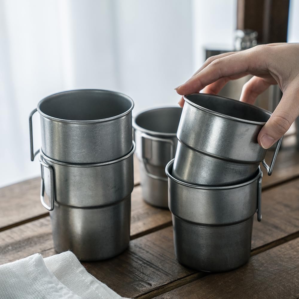 VINTAGE INOX Vintage Stacking Mug, 300ml, Made in Japan, Authentic VINTAGEINOX Product. Perfect for outdoor activities like camping, glamping, and