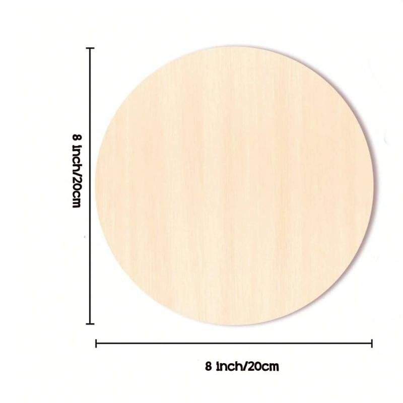 10pcs Round Wood Pieces 10-30cm Blank Plaques for DIY Craft Pyrography Scrapbooking Building Model Projects