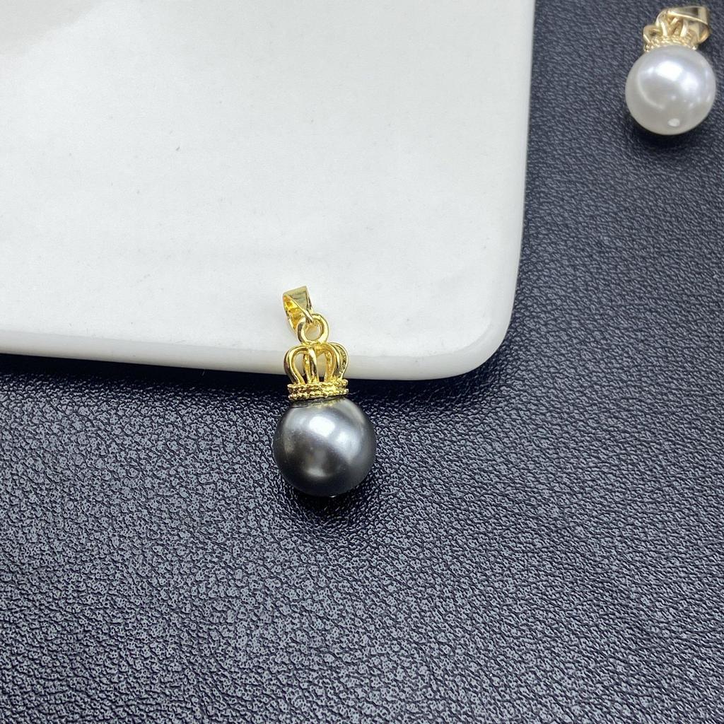 Zircon Crown Freshwater Pearl Pendant Necklace with Color-Preserving Earrings and Ear Cuffs - Fashion DIY Handmade Jewelry Accessories