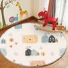 Children Cartoon Round Carpet Animal Puzzle Game Baby Crawl Mat Playful Soft Rug Room Decor