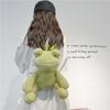 Plush Green Frog Cartoon Backpack For Girls Gift And Daily Use