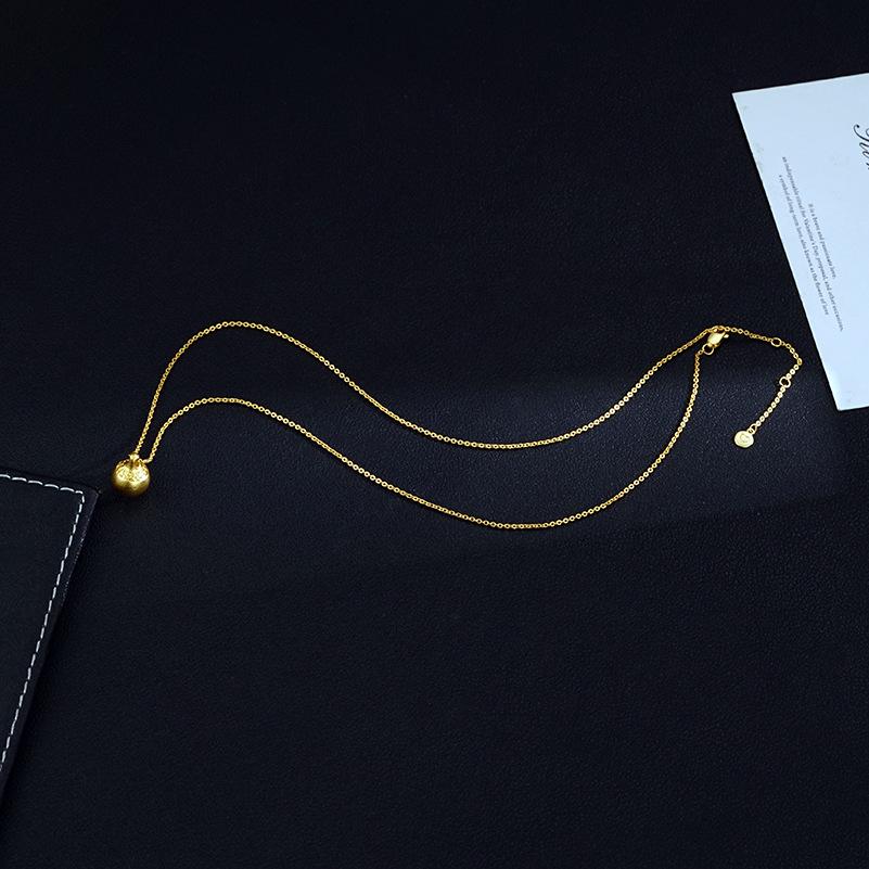 Gold-Plated Round Ball Pendant Necklace: Modern Elegance with Ancient Style