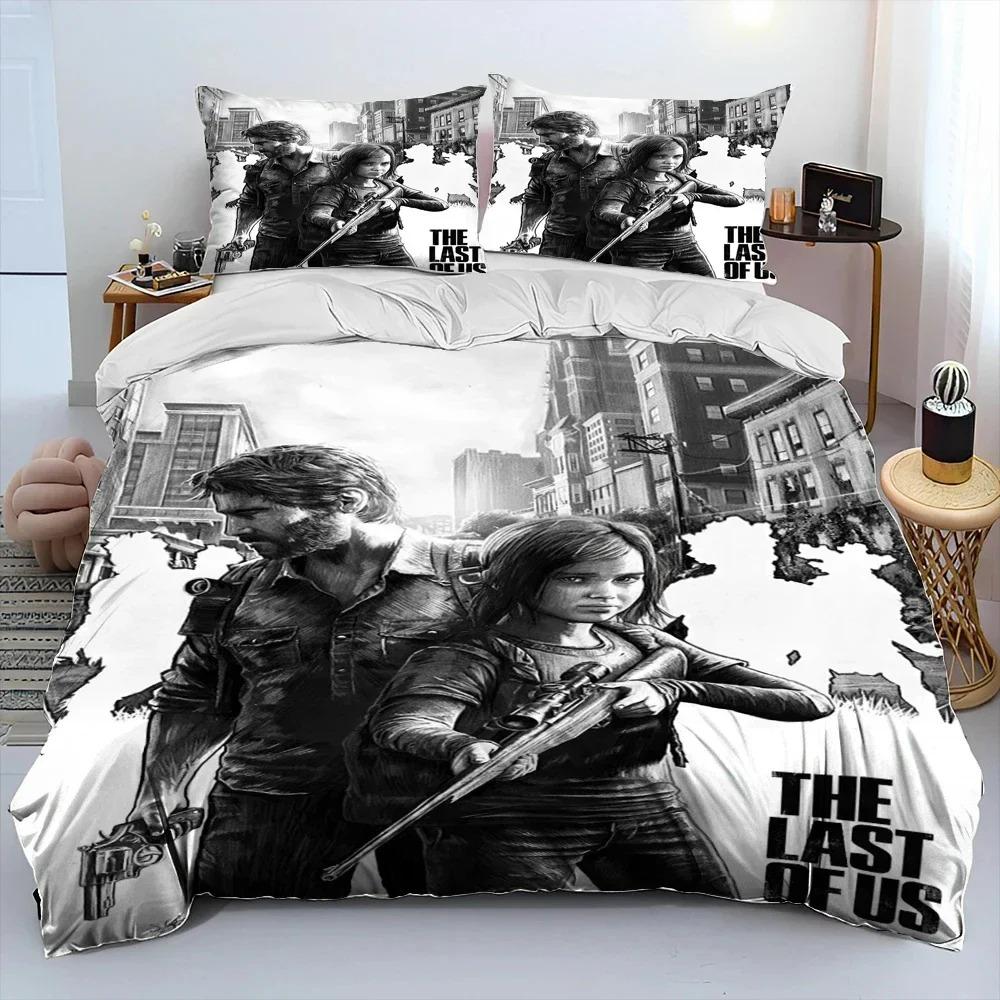 The Last of Us Horror TV Game Pedro Bed Ensemble Quilt Cover Bed Collection Quilt Cover Pillowcase Comforter king Queen Dimension Size Boys Adult