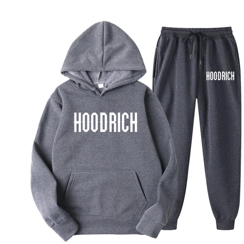 Men's HOODRICH Letter Print Casual Hoodie Sweatshirt Set - Sportswear