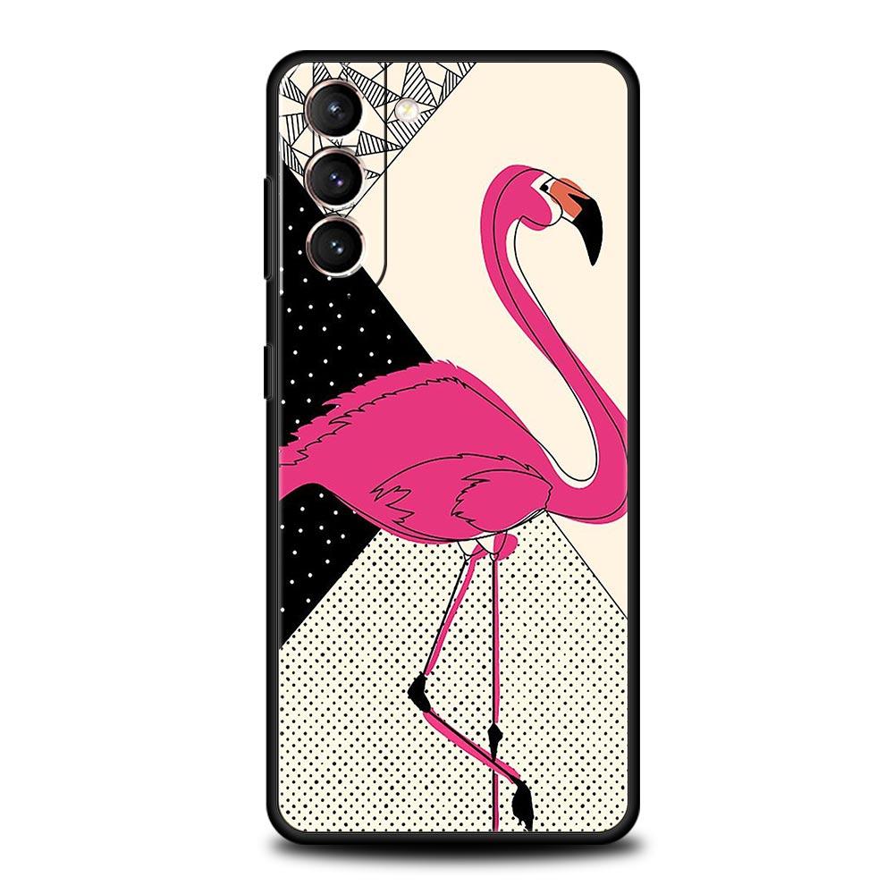 

Милый Чехол для Телефона с Листьями и Розовыми Фламинго для Samsung Galaxy S24 S23 S22 Ultra S20 S21 FE 5G S10 S9 Plus S10E S8 S7 Edge Мягкий Чехол Samsung S8