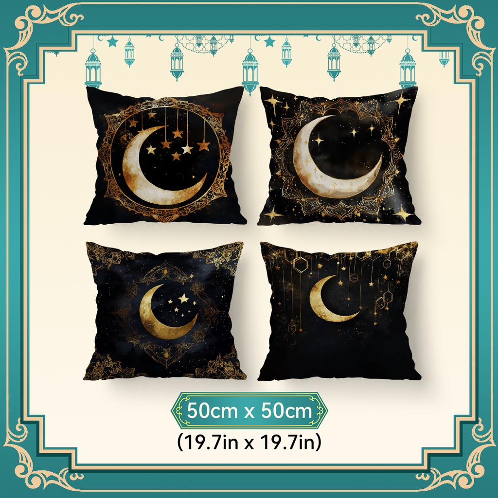 Stars Moon Ramadan Pillowcase Printed Polyester 40/45/50Cm Throw Pillowcover Decorative Sofa Cushion Pillowslip Home Decor