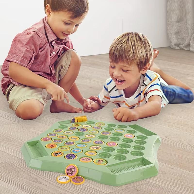 Kids Battle Chess Educational Toy Observation Concentration Training Fun Animal Flip Chess Parent-child Interactive Game Toys