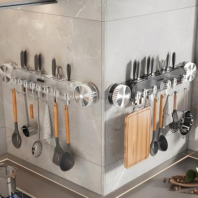 No-Drill Hook Knife Holder Kitchen Wall-Mounted Multi-Functional Spatula Holder And Knife Rack