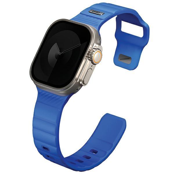 Uniq Pasek Stride Apple Watch Series1/2/3/4/5/6/7/8/9/Se/Se2/Ultra/Ultra 2 42/44/45/49Mm Fkm Rubber Strap Niebieski/Cobalt Blue