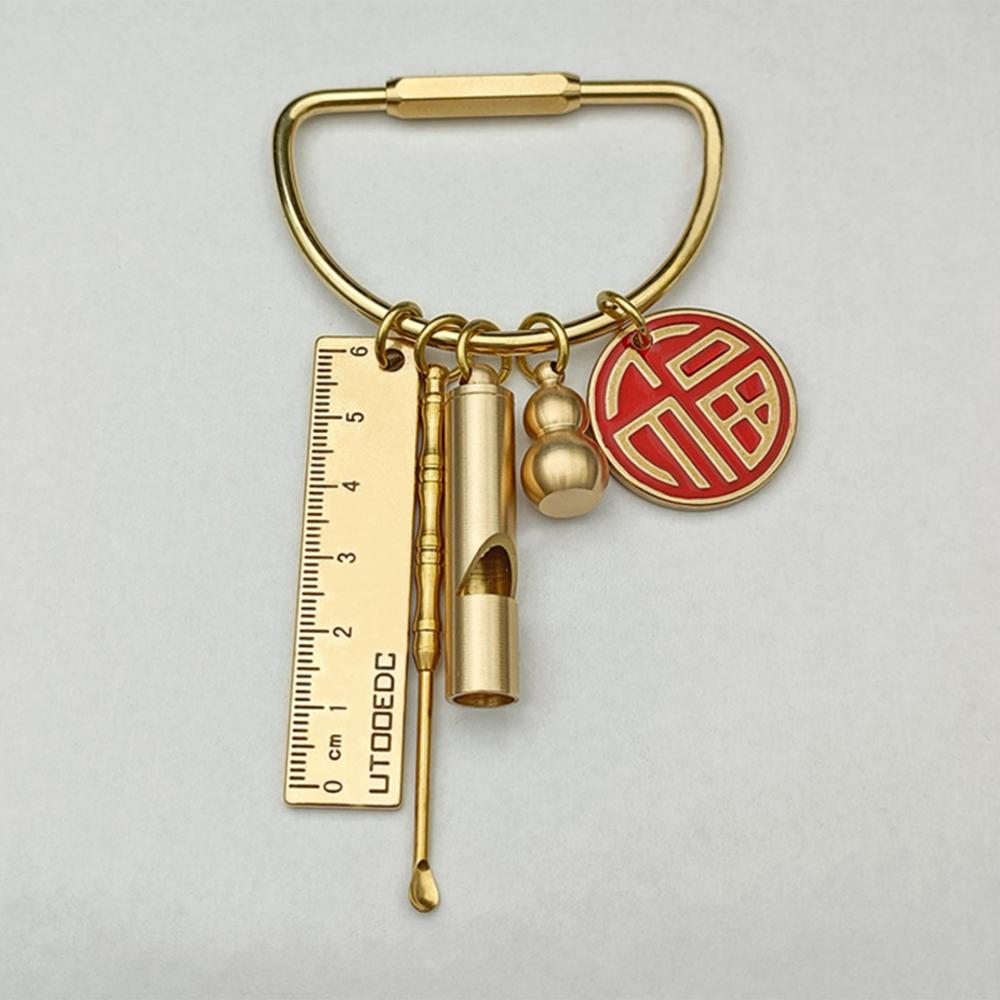 Keychain With Lock D Key Chain Color Camping Carabiner Survival Camping Equipment Buckles Hooks Key Ring Accessories