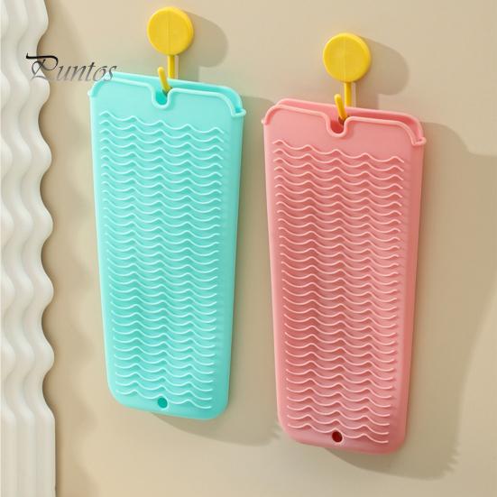 Heat Resistant Silicone Tray Pouch for Hair Tools, Non-Slip Curling Iron Holder Straightener Holder, Portable Travel Tool Storage Bag Case